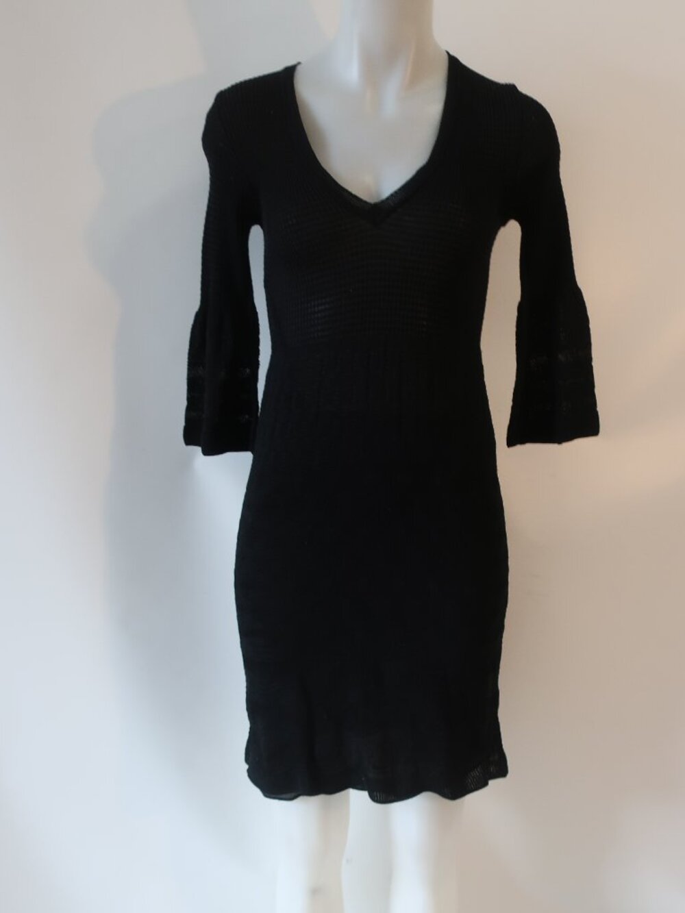 Womens Missoni Black (Item- 83) 3/4 Sleeve Knit Mini Dress 42 US/6